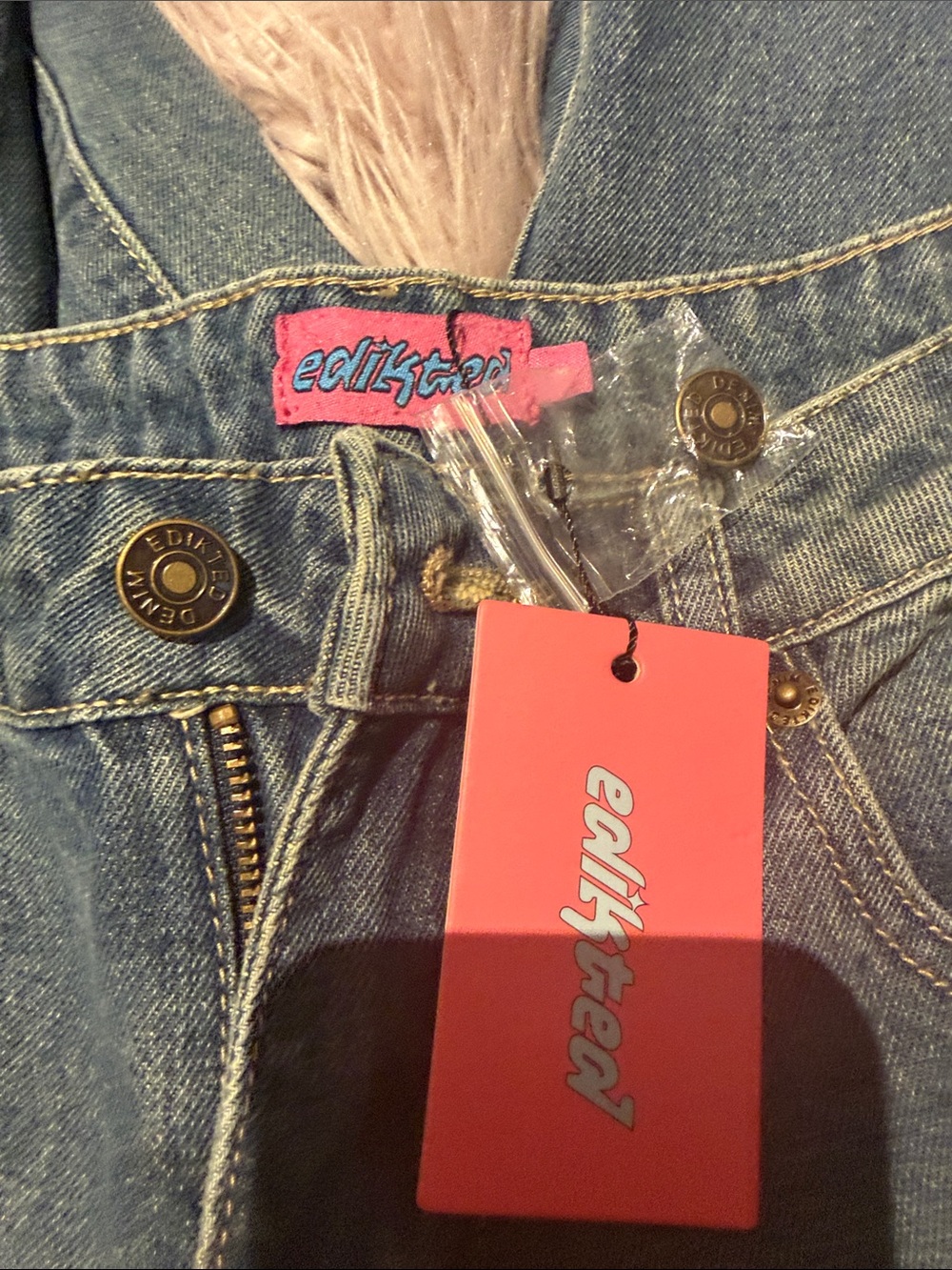 Edikted Wide Leg Blue Jeans - Picture 4 of 7